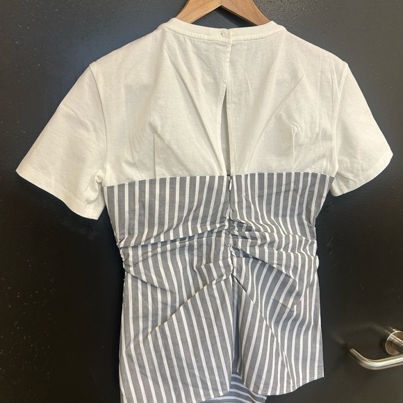 MO&Co M NWT cotton zippered blouse/shirt ultra lux! Fits slightly smaller than M - Picture 4 of 13